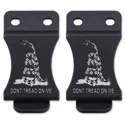 KYDEX Belt Clip for Holsters & Sheaths (w/Don't Tread On Me Engraving) - (Fits 1.50in Belts) - (Inside-The-Waistband / IWB) - (USA Made) - (2 Pack)
