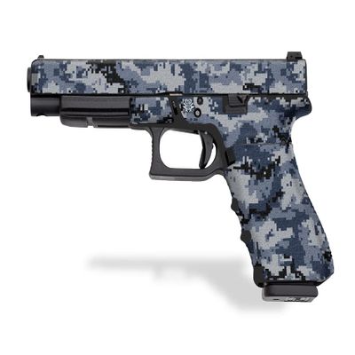 Decal Grip for Gen 4 Glock 34 and Glock 35 (Digital Camo - Navy Blue)