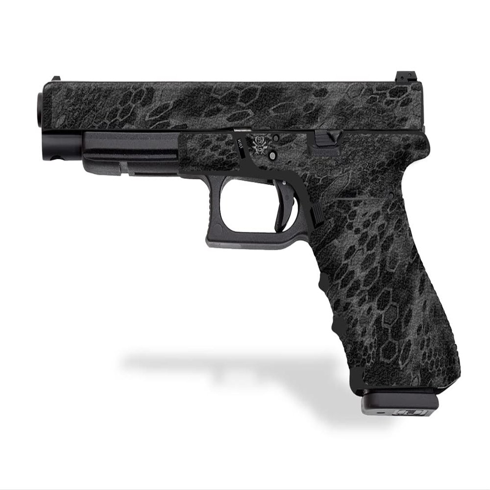 Decal Grip for Gen 4 Glock 34 and Glock 35 (Cryptic Camo - Black)