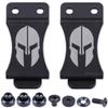 KYDEX Belt Clip for Holsters & Sheaths - (w/Spartan Helmet Engraving) - (Fits 1.75in Belts) - (Inside-The-Waistband/IWB) - (USA Made) - (w/Mounting Hardware) - (2 Pack) view 1