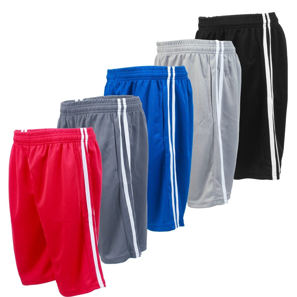 BROOKLYN VERTICAL Boys 5-Pack Athletic Mesh Basketball Shorts with Pockets| Sizes 2T to 14/16 (as1, Numeric, Numeric_14, Regular, Combo B)