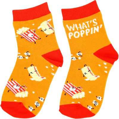 Pavilion- Popcorn- What's Poppin- Youth Crew Socks -Size Large- 4-7 Years