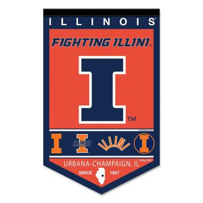 Illinois Fighting Illini Heritage History Banner Pennant