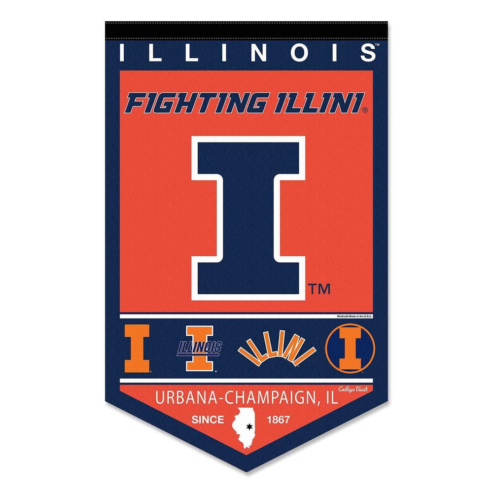 Illinois Fighting Illini Heritage History Banner Pennant