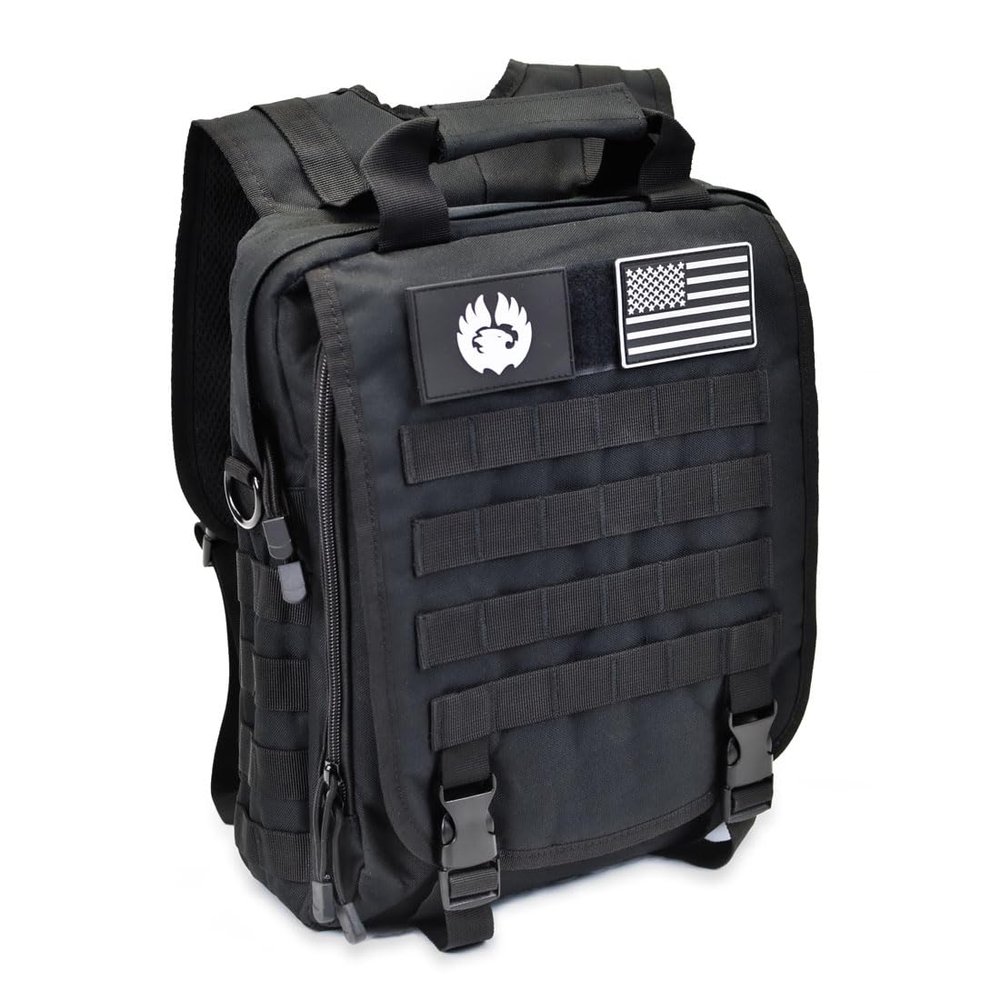 TORCH MOLLE Urban Commuter Backpack Laptop Bag Rucksack for Hiking Cycling Crossfit Light Rucking EDC Gear V2 (Black)