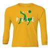 FLAURA Air Pele Soccer Legend Brazil Tribute Memory Youth Long Sleeve T-Shirt (Gold, Youth Medium) view 1
