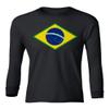 FLAURA Pele 10 Brazil Soccer Goat Jersey Style Tribute Youth Long Sleeve T-Shirt (Black, Youth Small) view 2