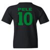 FLAURA Pele 10 Brazil Soccer Goat Jersey Style Tribute Youth Unisex T-Shirt (Black, Youth Small) view 3