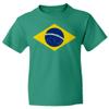 FLAURA Pele 10 Brazil Soccer Goat Jersey Style Tribute Youth Unisex T-Shirt (Green, Youth Large) view 2