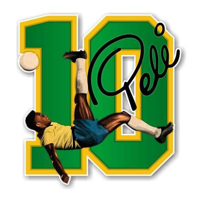 Pele The King Pel O Re #10 Precision Cut Decal (3"h X 2.9"w)