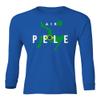 Air Pele Soccer Legend Brazil Tribute Memory Youth Long Sleeve T-Shirt (Royal, Youth Small)