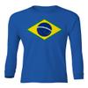 Pele 10 Brazil Soccer Goat Jersey Style Tribute Youth Long Sleeve T-Shirt (Royal, Youth Small) view 2