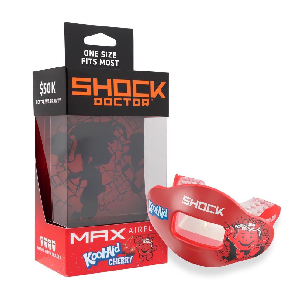 Shock Doctor Kool Aid Lip Guard Mouth Guard - Max Air Flow, Full Mouth Protection Compatible with Braces, Lip Guard, Instant Fit Mouthguard for Football, Hockey, Lacrosse