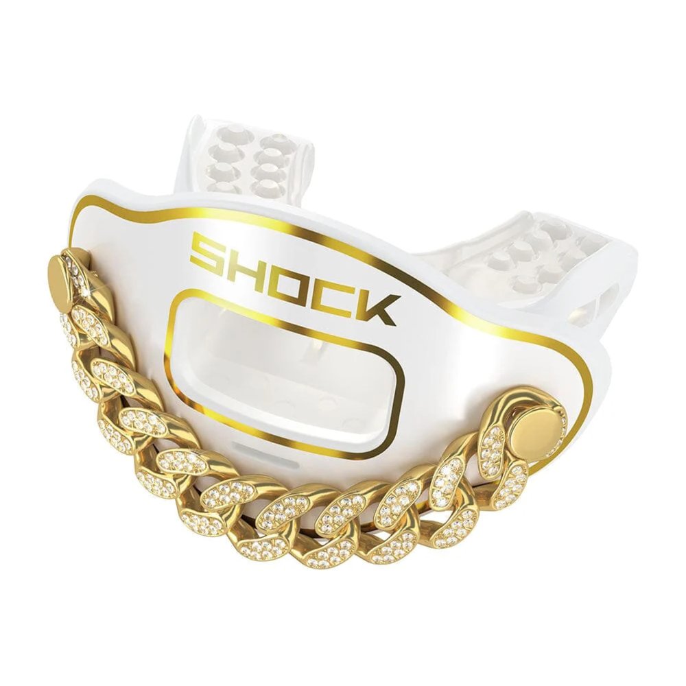 Shock Doctor Football Lip Guard Mouthpiece with Strap  Breathable, Wide Opening  Adult & Youth OSFA