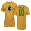 FLAURA Pele 10 Brazil Soccer Goat Jersey Style Tribute Unisex T-Shirt (Gold, 5X-Large) view 1