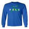 Air Pele Soccer Legend Brazil Tribute Memory Long Sleeve T-Shirt (Royal, 4X-Large) view 1