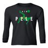 FLAURA Air Pele Soccer Legend Brazil Tribute Memory Youth Long Sleeve T-Shirt (Black, Youth Large) view 1