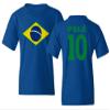 Pele 10 Brazil Soccer Goat Jersey Style Tribute Youth Unisex T-Shirt (Royal, Youth X-Large) view 1
