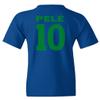 Pele 10 Brazil Soccer Goat Jersey Style Tribute Youth Unisex T-Shirt (Royal, Youth X-Large) view 3