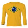 FLAURA Pele 10 Brazil Soccer Goat Jersey Style Tribute Youth Long Sleeve T-Shirt (Gold, Youth Small) view 2
