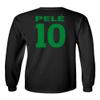 FLAURA Pele 10 Brazil Soccer Goat Jersey Style Tribute Long Sleeve T-Shirt (Black, X-Large) view 3