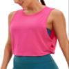 CRZ YOGA Pima Cotton Large Armhole Tank Tops for Women - Workout Sport Athletic Yoga Running Gym Loose Crop Sleeveless Shirts Sonic Pink X-Small view 1