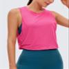 CRZ YOGA Pima Cotton Large Armhole Tank Tops for Women - Workout Sport Athletic Yoga Running Gym Loose Crop Sleeveless Shirts Sonic Pink X-Small view 2