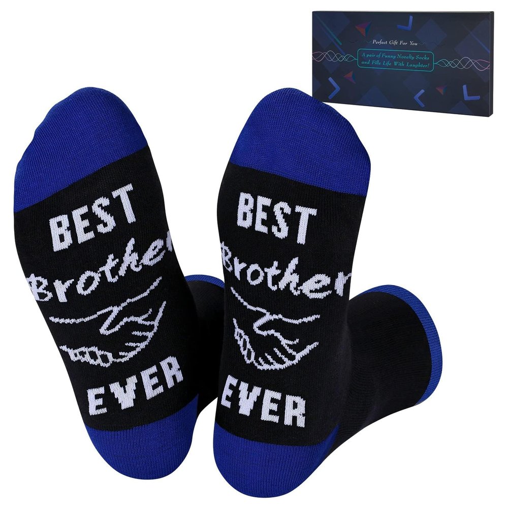 Nirohee Valentines Gifts for Him,Best Brother Socks,Brother Gifts from Sister,Mens Birthday Gift Ideas,Novelty Funny Socks for Men Teen Boys Gift Ideas