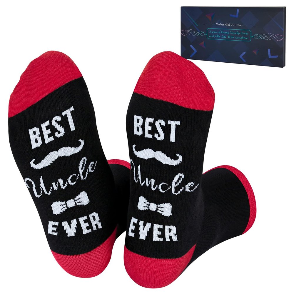 Nirohee Uncle Gifts,Mens Valentines Day Socks Gifts for Uncle Him,Gift Ideas for Men,Mens Birthday Gift Ideas,Novelty Funny Socks for Men