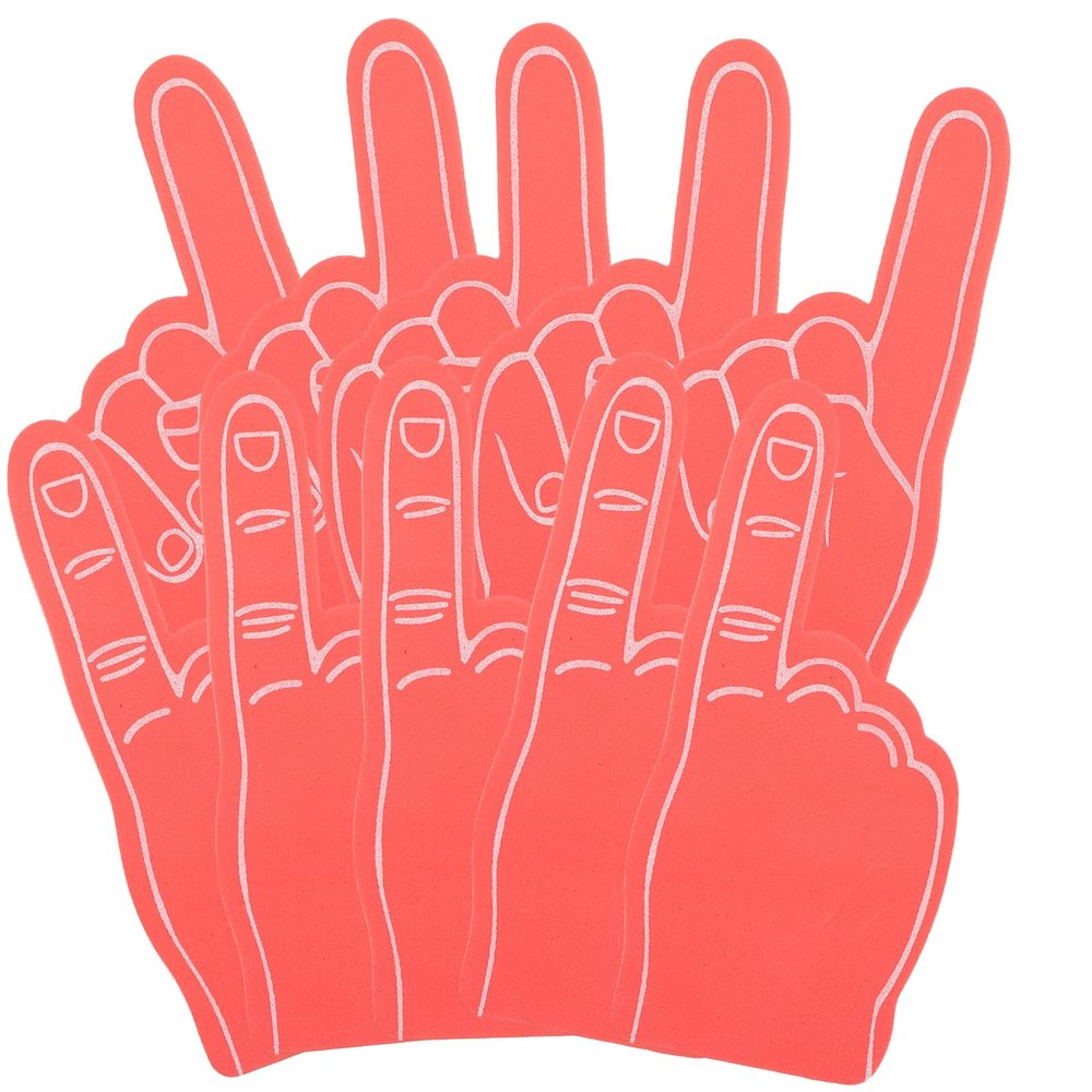 BESPORTBLE Sports Fan Foam Finger Mini Foam Fingers Cheering Prop Hand for Sport Events Football Party Cheer Supplies 12Pcs (Red)