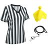 Women's Referee Shirt Black & White Stripe Costume Short Sleeve Umpire Jersey Football Basketball Soccer Christmas Halloween Accessories XXL view 1