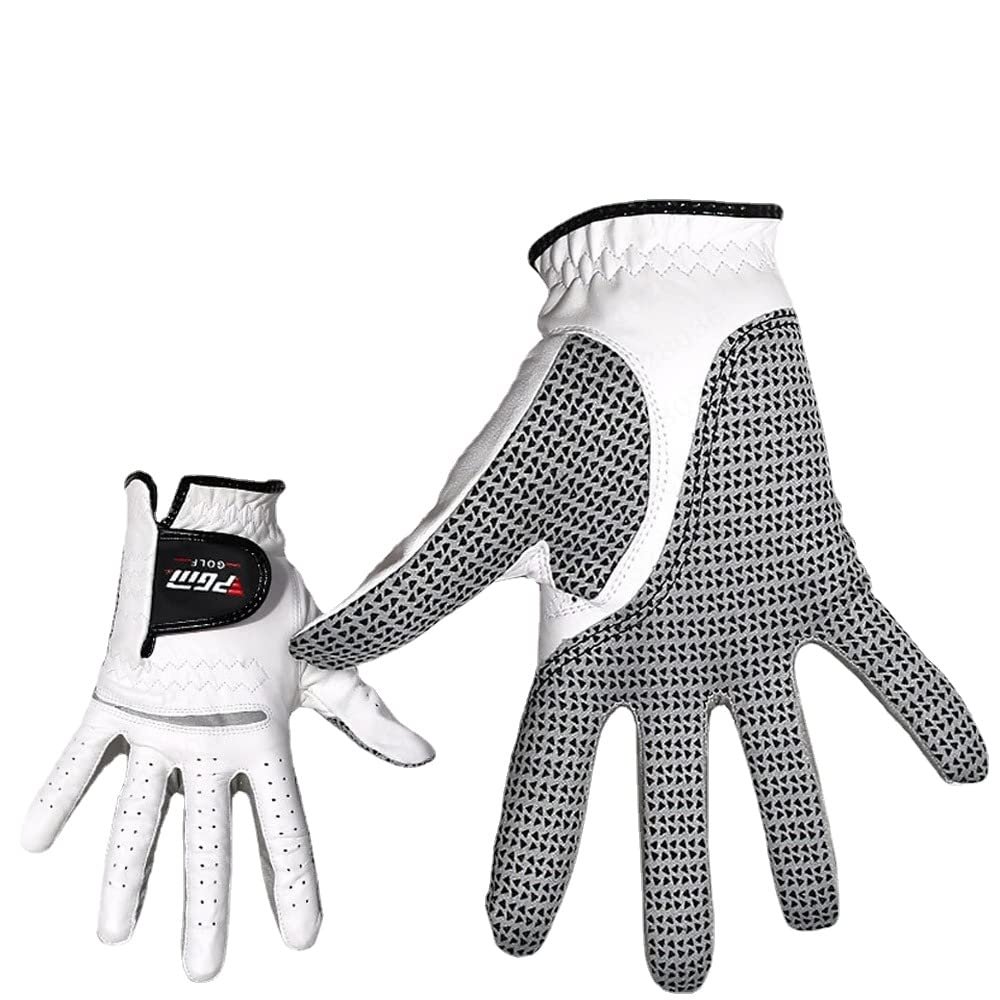 ACHETE Men Golf Gloves Professional Leather Left Handed Right Hand Outdoor Sport Gloves (Right Hand,23)