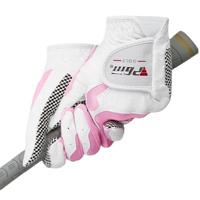 ACHETE Women Golf Gloves Right Hand and Left Hand Anti-Slip Breathable Sports Glove (Pink and White,19)