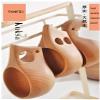 TANFEI 3 Packs Kuksa Wooden Cup Camping Wood Mug Coffee Cups, Traditional Wooden Cup Nordic Design, Cup for Camping Home Office view 2