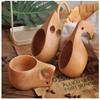 TANFEI 3 Packs Kuksa Wooden Cup Camping Wood Mug Coffee Cups, Traditional Wooden Cup Nordic Design, Cup for Camping Home Office view 3