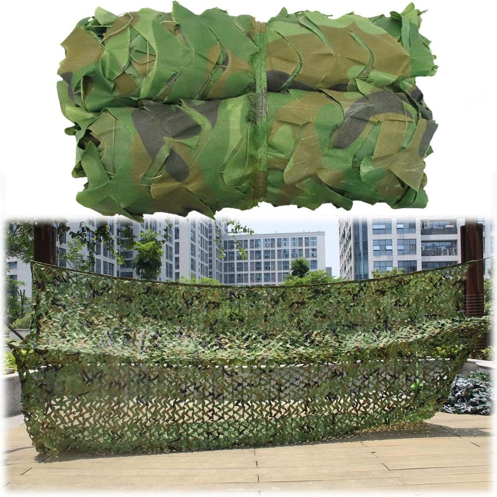 Camouflage Netting Military,Garden Pergola Patio Camouflage Shade Net,Woodland Camping Hunting Shooting Hide Army Decoration,Car Cover Camo Netting,Light Sunscreen Net,Jungle-9x10m(29.5*32.8ft)