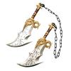 17" Medieval Kratos Fully Upgraded Blades of Chaos Foam Sword Cosplay Prop LARP 1:1 Replica Costume Halloween Gold Silver view 1