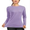 isnowood Swim Shirts for Women, UPF 50+ UV Sun Protection Long Sleeve Shirt, Lightweight Quick Dry Workout Hiking Running Rash Guard Top Purple view 1