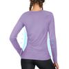isnowood Swim Shirts for Women, UPF 50+ UV Sun Protection Long Sleeve Shirt, Lightweight Quick Dry Workout Hiking Running Rash Guard Top Purple view 2