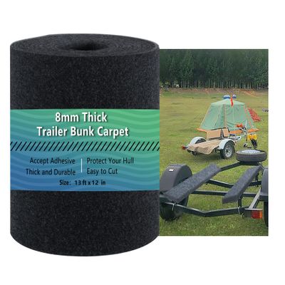 Boat Trailer Bunks Carpets,Bunk Carpets for Boat Trailers,13ft x 12in Marine Trailer Carpet,8mm Thickness Trailer Carpet, Jet Ski Bunks, Black