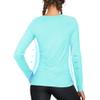 isnowood Swim Shirts for Women, UPF 50+ UV Sun Protection Long Sleeve Shirt, Lightweight Quick Dry Workout Hiking Running Rash Guard Top Baby Blue view 2