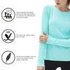 isnowood Swim Shirts for Women, UPF 50+ UV Sun Protection Long Sleeve Shirt, Lightweight Quick Dry Workout Hiking Running Rash Guard Top Baby Blue view 4