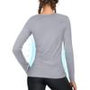 isnowood Swim Shirts for Women, UPF 50+ UV Sun Protection Long Sleeve Shirt, Lightweight Quick Dry Workout Hiking Running Rash Guard Top view 2