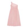 FEESHOW Girls One Shoulder Junior Bridesmaid Dress Kids Lace Chiffon Maxi Ball Gown Wedding Evening Party Pink 10 Years view 4