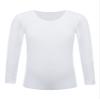 Fldy Kids Girls Fleece Lined Thermal Underwear Tops Long John Base Layer Gymnastics Ballet Dance Undergarments Shirt White 2-4 Years view 1