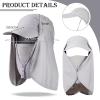 4 Pair Sun Hat Fishing Hats UPF 50+ Outdoor Hiking Hat UV Sun Protection Hat with Neck Flap Face Mask and 4 Pack Arm Sleeves for Men Women (Black, Dark Gray, Light Gray, Army Green) view 2