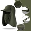 4 Pair Sun Hat Fishing Hats UPF 50+ Outdoor Hiking Hat UV Sun Protection Hat with Neck Flap Face Mask and 4 Pack Arm Sleeves for Men Women (Black, Dark Gray, Light Gray, Army Green) view 4