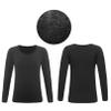 Fldy Kids Girls Fleece Lined Thermal Underwear Tops Long John Base Layer Gymnastics Ballet Dance Undergarments Shirt Black 10-12 Years view 3