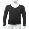 Fldy Kids Girls Fleece Lined Thermal Underwear Tops Long John Base Layer Gymnastics Ballet Dance Undergarments Shirt Black 10-12 Years view 4
