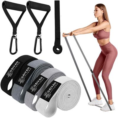Ligas Para Hacer Ejercicio Fabric Elastic Stretch Loop Bands - Women's Resistance Band Exercise Pack - Long Loop Bands For Working Out And Exercise